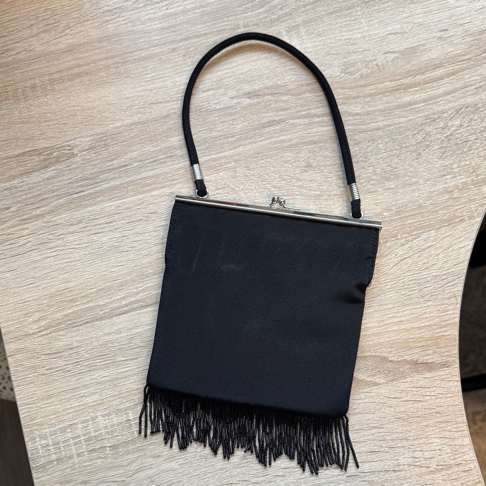 Vintage Elegant Black Fringe Handbag